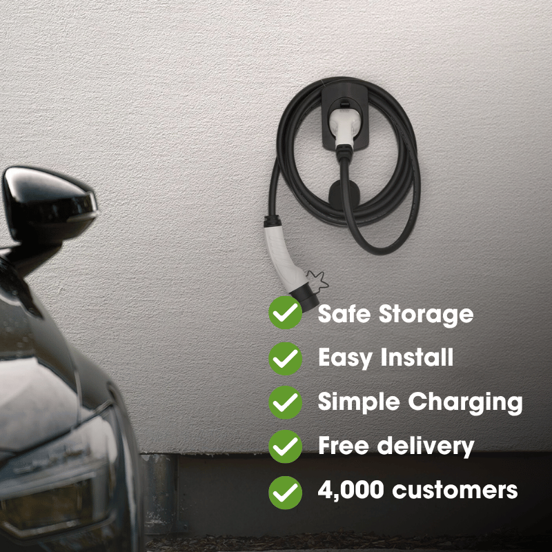 ClearStow™ EV Charger Holder - Type 2 Cable Organiser, Wall Mount Bracket