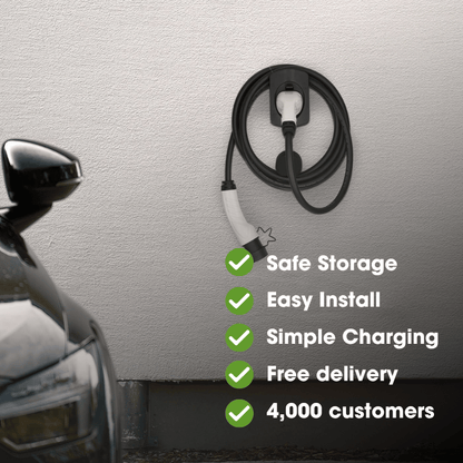 ClearStow™ EV Charger Holder - Type 2 Cable Organiser, Wall Mount Bracket
